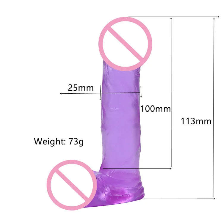 4 Inch Realistic Small Dildo Beginner Anal Plug Soft Anal Dildo with Curved Shaft and Balls Adult Sex Toy Women Men Couple