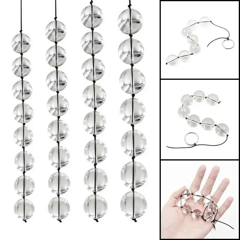 4 Sizes Glass Anal Beads Vaginal Balls Butt Plug Toy BDSM Massager Beads Inserted Plug Erotic Anal Bead Viabrator Accessories