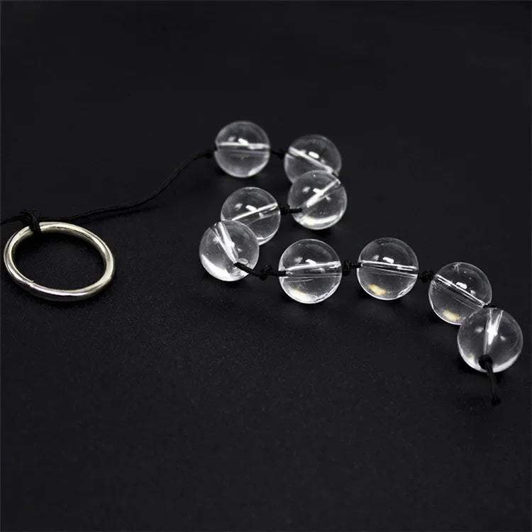 4 Sizes Glass Anal Beads Vaginal Balls Butt Plug Toy BDSM Massager Beads Inserted Plug Erotic Anal Bead Viabrator Accessories