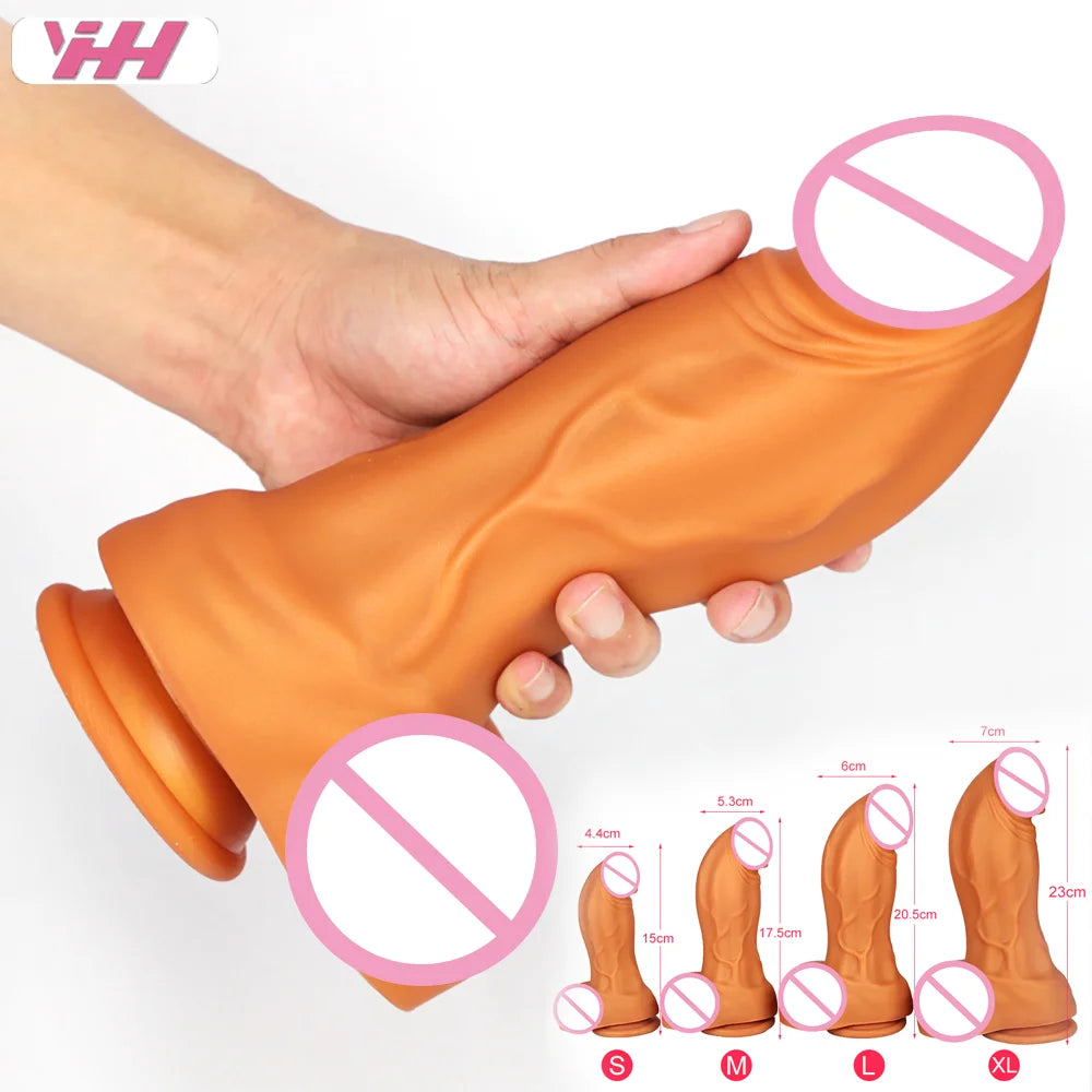 4 Sizes Huge Dildo Realistic Penis Sexy Toys For Women Masturbator Soft Big Dildo Anal Plug With Suction Cup Adult Sex Products