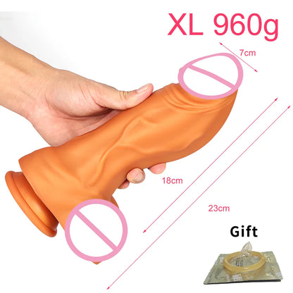 4 Sizes Huge Dildo Realistic Penis Sexy Toys For Women Masturbator Soft Big Dildo Anal Plug With Suction Cup Adult Sex Products
