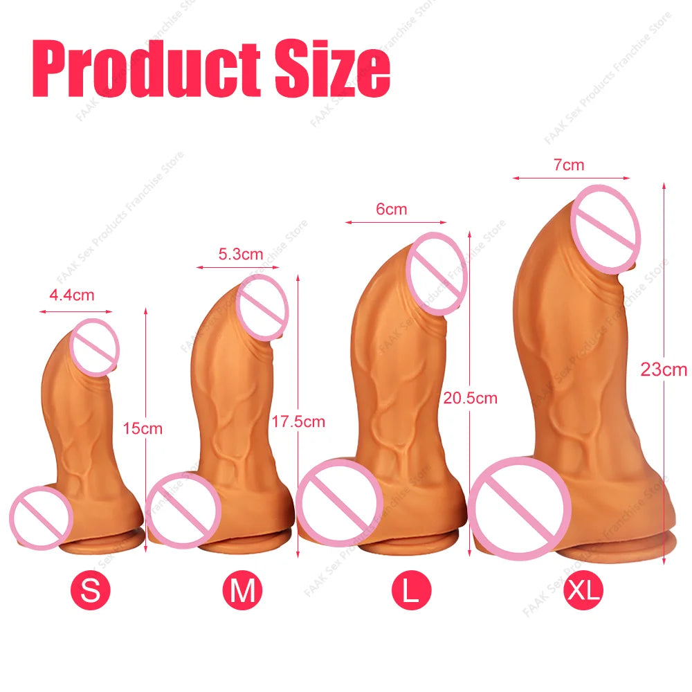 4 Sizes Huge Dildo Realistic Penis Sexy Toys For Women Masturbator Soft Big Dildo Anal Plug With Suction Cup Adult Sex Products