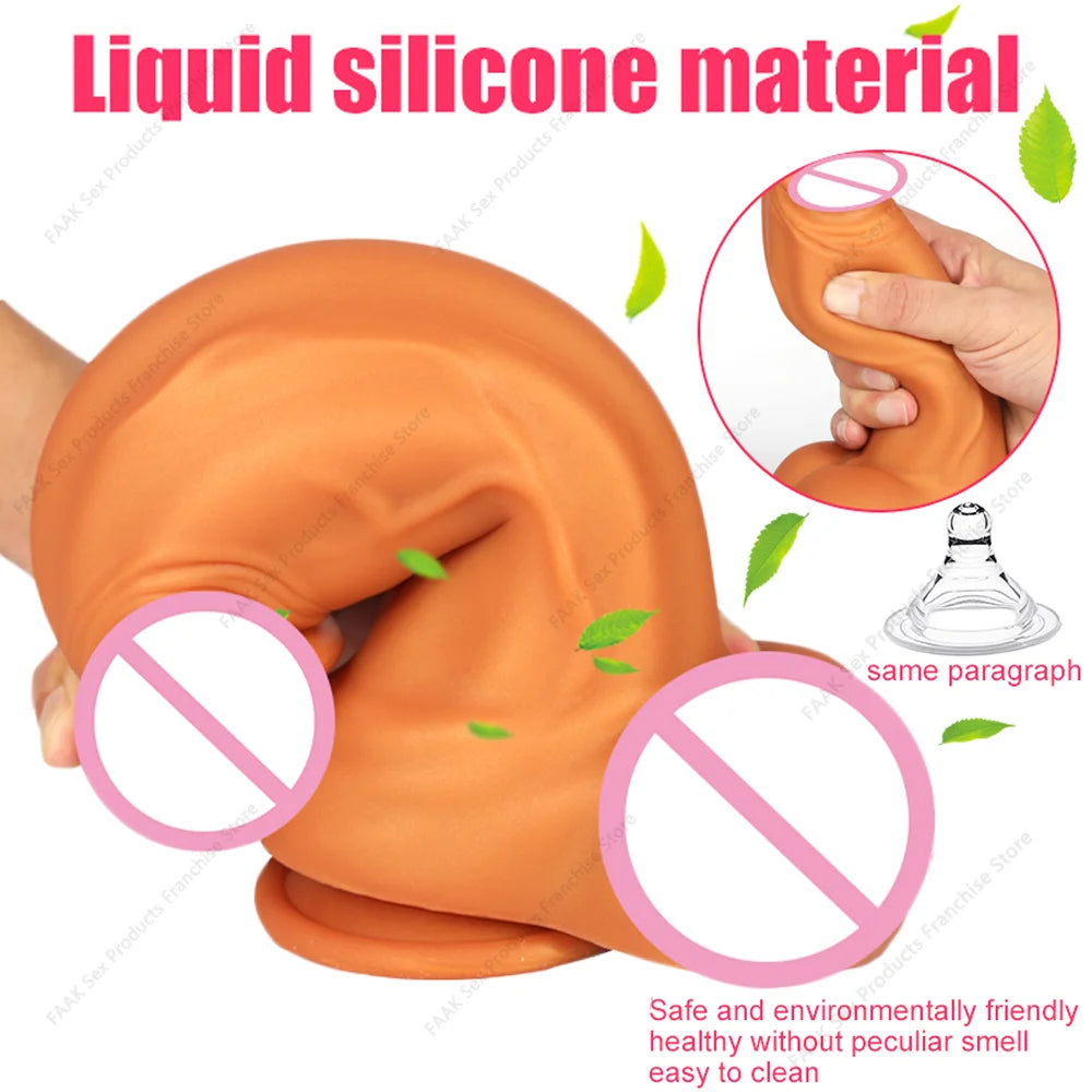 4 Sizes Huge Dildo Realistic Penis Sexy Toys For Women Masturbator Soft Big Dildo Anal Plug With Suction Cup Adult Sex Products
