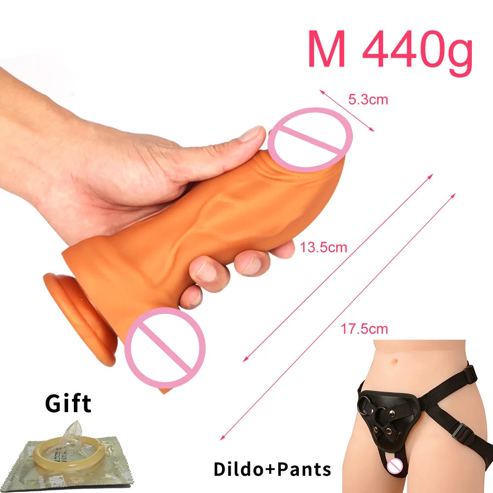 4 Sizes Huge Dildo Realistic Penis Sexy Toys For Women Masturbator Soft Big Dildo Anal Plug With Suction Cup Adult Sex Products