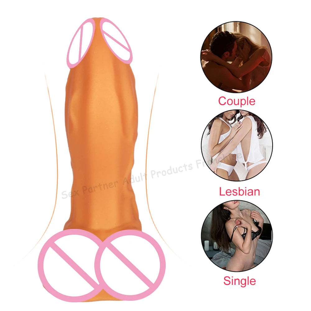 4 Sizes Huge Dildo Realistic Penis Sexy Toys For Women Masturbator Soft Big Dildo Anal Plug With Suction Cup Adult Sex Products