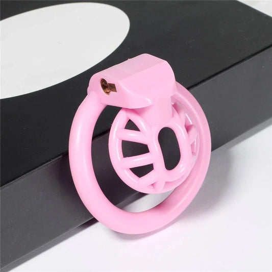 4 Sizes Rings Adult Male Chastity Device: Super Small, Lightweight Nylon Cage with Invisible Lock and Keys - Penis Exercise Toy