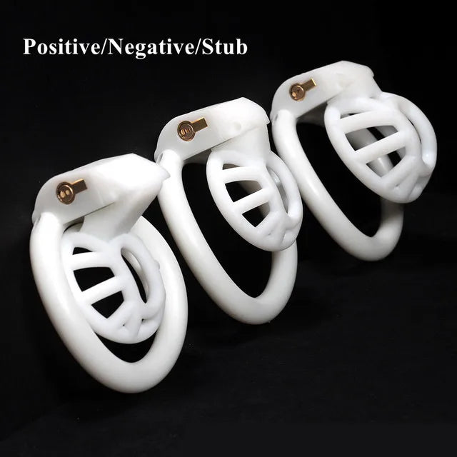 4 Sizes Rings Adult Male Chastity Device: Super Small, Lightweight Nylon Cage with Invisible Lock and Keys - Penis Exercise Toy