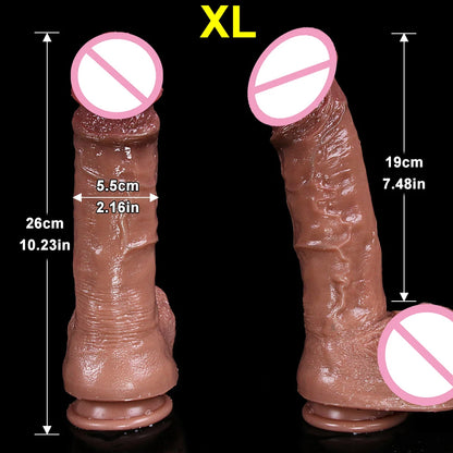 4 Sizes Soft Realistic Flesh Big Dildo  Adults Sex Toy for Women Suction Cup Dick Anal Plug Vaginal Masturbators Silicone Penis