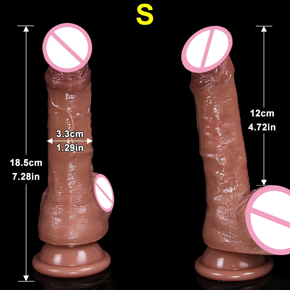 4 Sizes Soft Realistic Flesh Big Dildo  Adults Sex Toy for Women Suction Cup Dick Anal Plug Vaginal Masturbators Silicone Penis