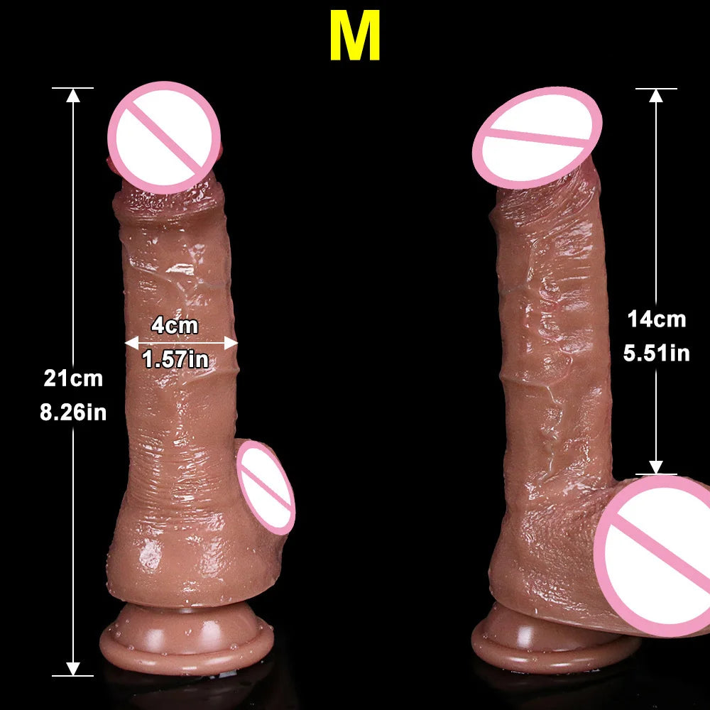 4 Sizes Soft Realistic Flesh Big Dildo  Adults Sex Toy for Women Suction Cup Dick Anal Plug Vaginal Masturbators Silicone Penis