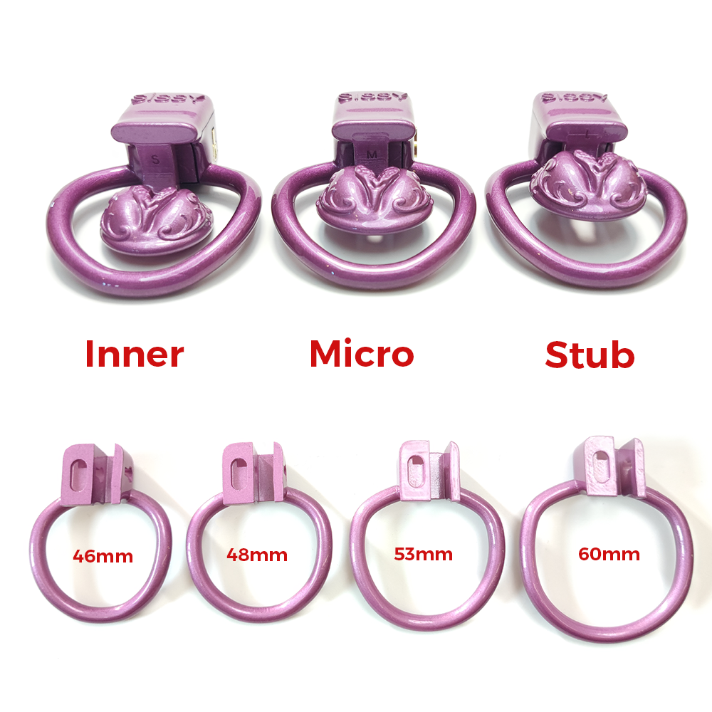 4Rings Purple CDTS Pussy Vaginal Small Chastity Cage