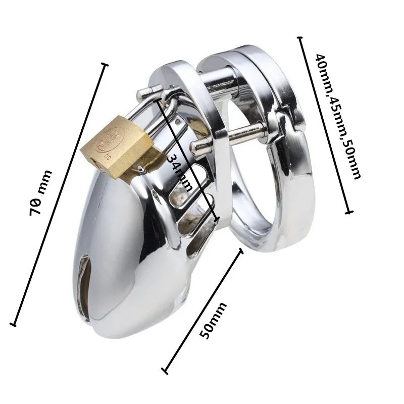 40/45/50mm Male Chastity Device Cock Cage Dildo Penis Ring New Lock BDSM Bondage Adult Erotic Products Sex Toys for Men Couples