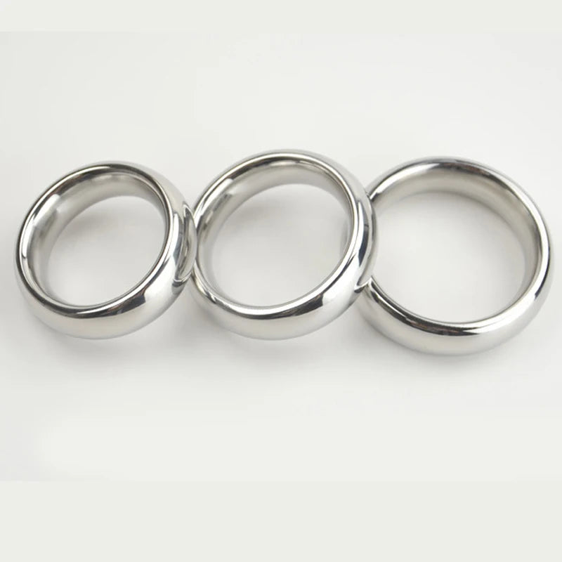 40/45/50mm Metal Penis Ring Stainless Steel Cock Ring Ball Weight Dick Ring Scrotum Bondage Adult Sex Toys for Men Cockring