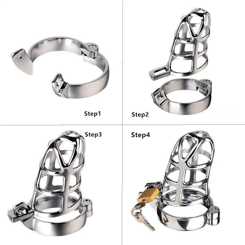 40/45/50mm for choose Bird Cage Chastity Device CB6000 metal cock BDSM bondage penis ring lock restraint male sex toys for men