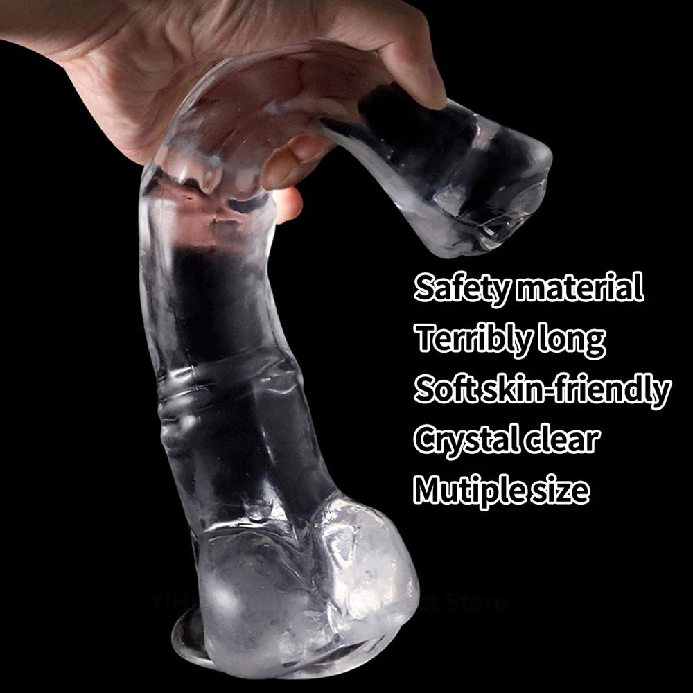 40.5cm Huge Transparent Horse Dildo Big Penis Suction Cup Big Dick Sex Tools Adults 18+ Sex Toys for Woman Female Masturbation