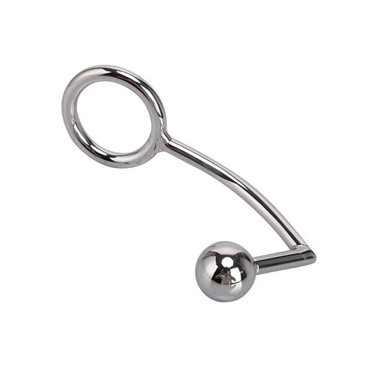 40mm,45mm,50mm for choose Stainless Steel butt plug ball anal hook with penis ring fetish cock chastity device sex toys for men