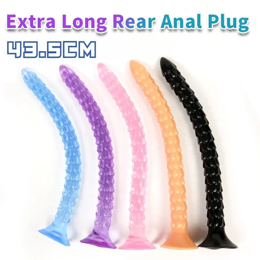 43/33CM Extral Long Anal Plug Dragon Scales Anal Beads with Suction Cup Prostate Massager Buttplug  Long Dildos Anus Sex Toys