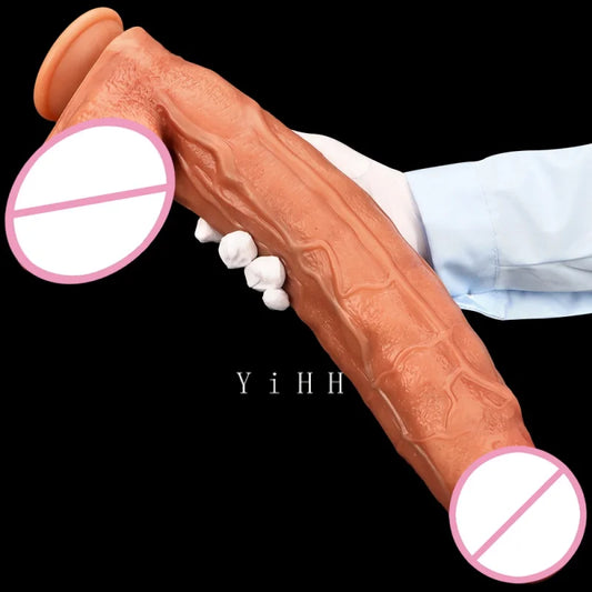 43cm Long Silicone Dildo Realistic Large Fake Penis Sex Toy For Men Women With Thick Stiff Cock Real Dong Powerful Suction Cup