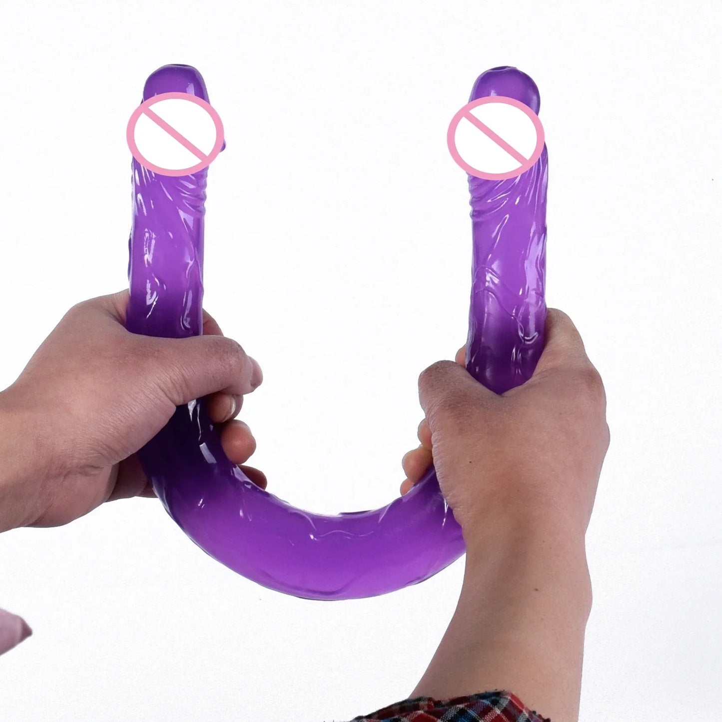 44cm Soft Jelly Dildo Double Long Realistic Dildos Cock Lesbian Vaginal Anal Plug Flexible Fake Penis For Women Dildos Sex Toys