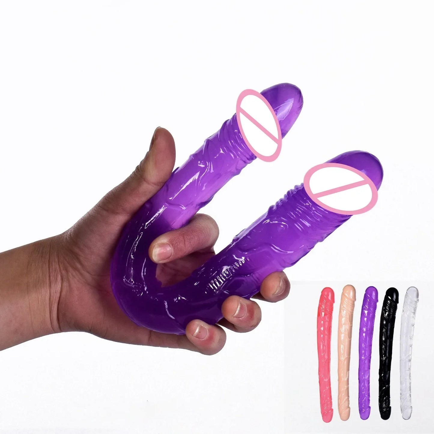 44cm Soft Jelly Dildo Double Long Realistic Dildos Cock Lesbian Vaginal Anal Plug Flexible Fake Penis For Women Dildos Sex Toys