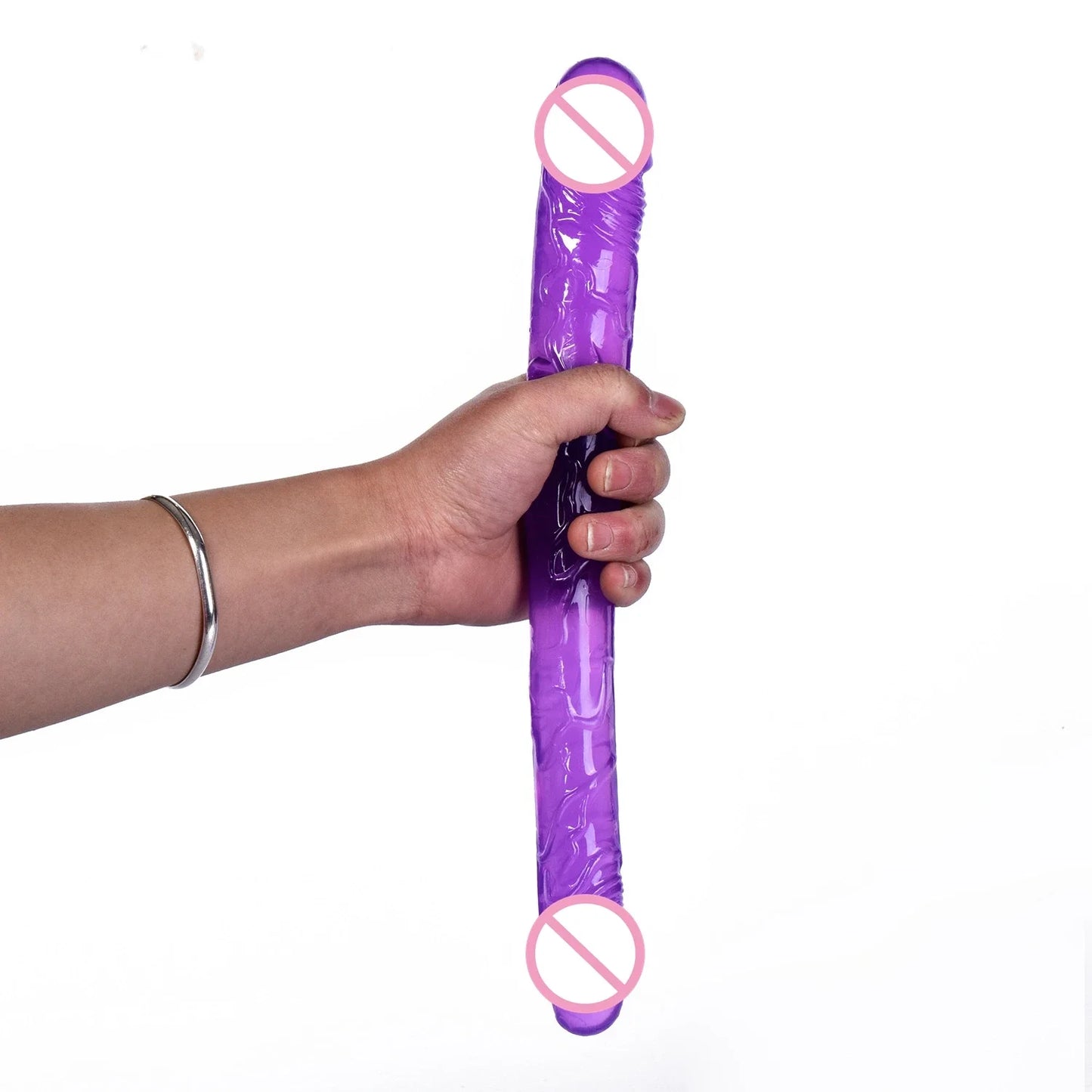 44cm Soft Jelly Dildo Double Long Realistic Dildos Cock Lesbian Vaginal Anal Plug Flexible Fake Penis For Women Dildos Sex Toys