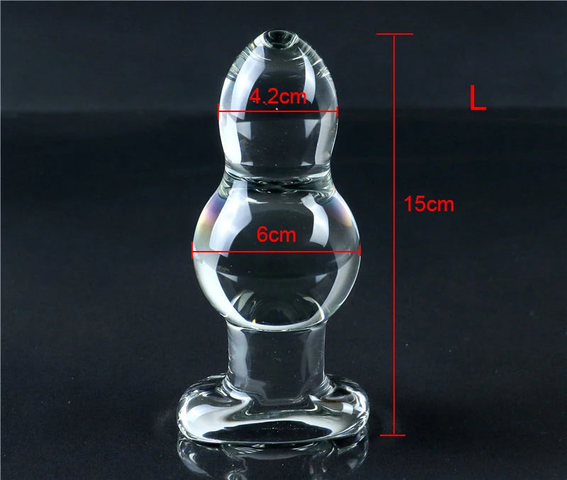 45-70mm Super Big Gourd Glass Anal Plug Prostate Massage Anal Ball Huge Glass Butt Plug Dilatador Anal Sex Toys For Couples