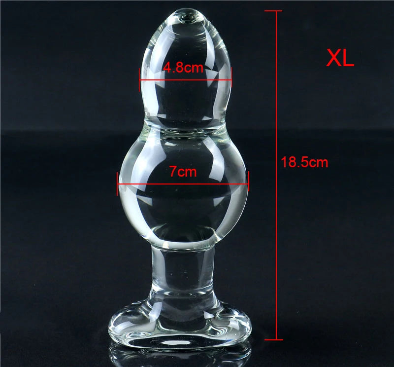 45-70mm Super Big Gourd Glass Anal Plug Prostate Massage Anal Ball Huge Glass Butt Plug Dilatador Anal Sex Toys For Couples