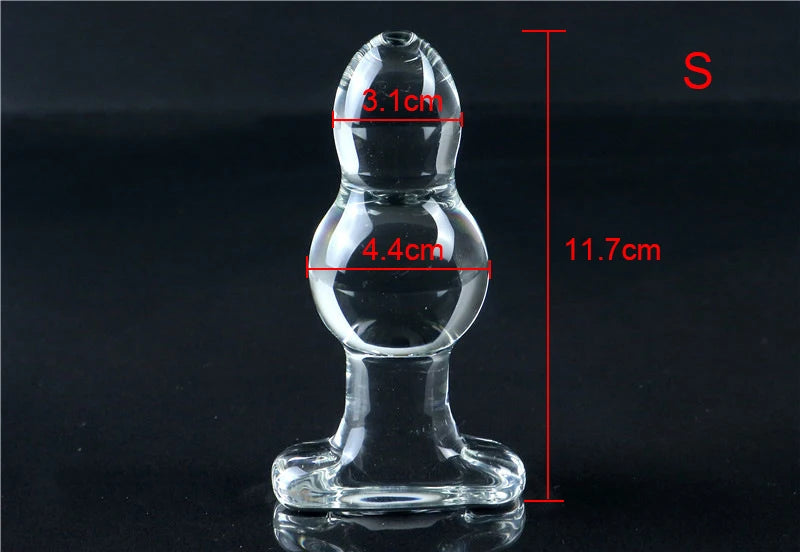 45-70mm Super Big Gourd Glass Anal Plug Prostate Massage Anal Ball Huge Glass Butt Plug Dilatador Anal Sex Toys For Couples