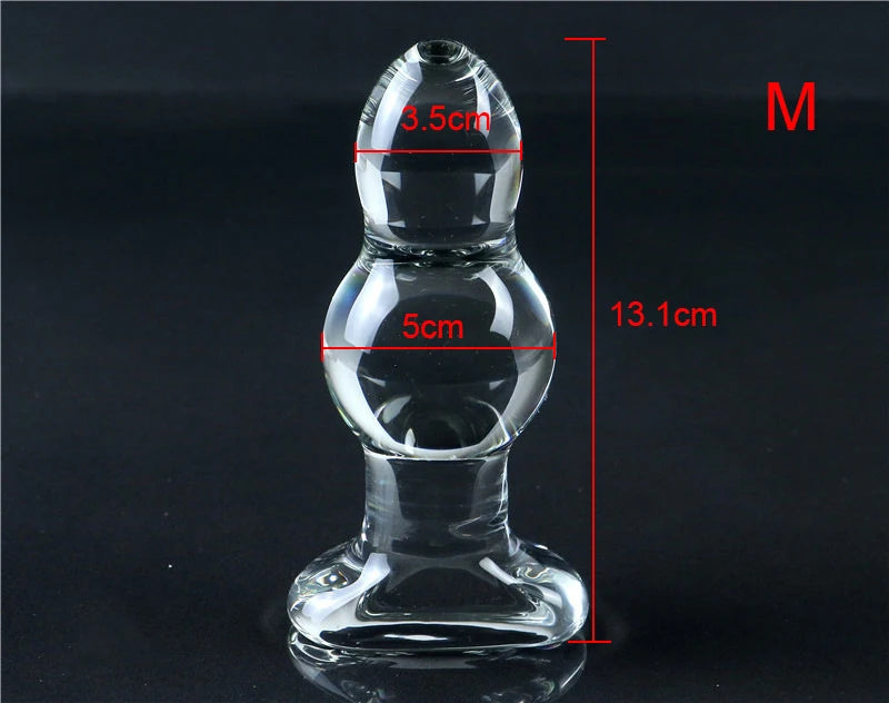 45-70mm Super Big Gourd Glass Anal Plug Prostate Massage Anal Ball Huge Glass Butt Plug Dilatador Anal Sex Toys For Couples