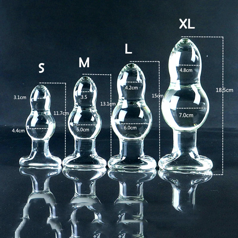 45-70mm Super Big Gourd Glass Anal Plug Prostate Massage Anal Ball Huge Glass Butt Plug Dilatador Anal Sex Toys For Couples