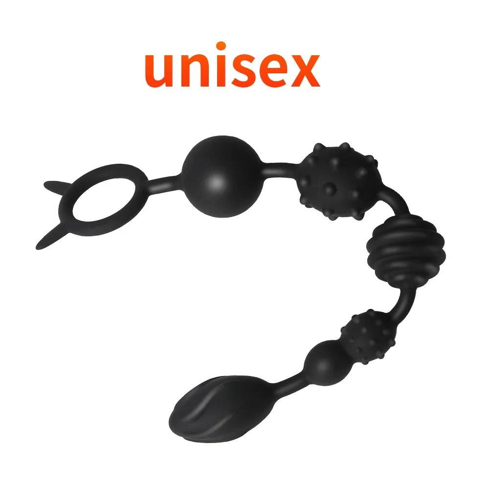 48cm Anal Beads Orgasm Vagina Plug Play Pull Ring Ball Anal Stimulator Butt Beads Plug Sex Toys For Adult Men Women Gay Anus Toy