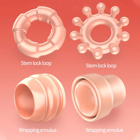 4PCS Foreskin Correction Penis Sleeve Dick Rings Delay Ejaculation Screw Shape Penis Ring Cock Ring Sex Toys For Men Cock Rings