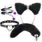 4Pcs/Set Fox Tail Butt Plugs Women Anal Sex Toys Nipple Clamps Necklace Plush Cat Ear Headband Set Sex Toys for Couples Cosplay