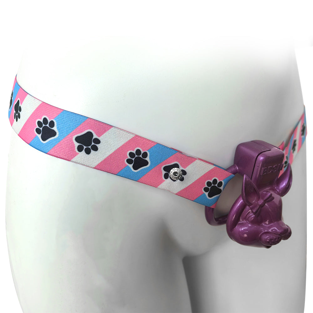 Puppy dog paw Chastity Cage Anti-off Device Elastic Band Adjustable Auxiliary Belt