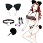 4pcs Cosplay Erotic Set Anal Plug Nipple Clip Collar Ear Sex Toys for Woman SM Bondage Breast Irritation Bdsm Toys Adult Games