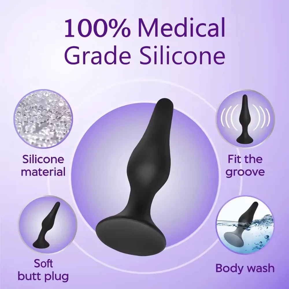 4pcs S/M/L/XL  Anal Plug Prostate Training Kit Silicone Anal Toy for Beginners Anal Plug Stimulation Adult Toys Sex Products