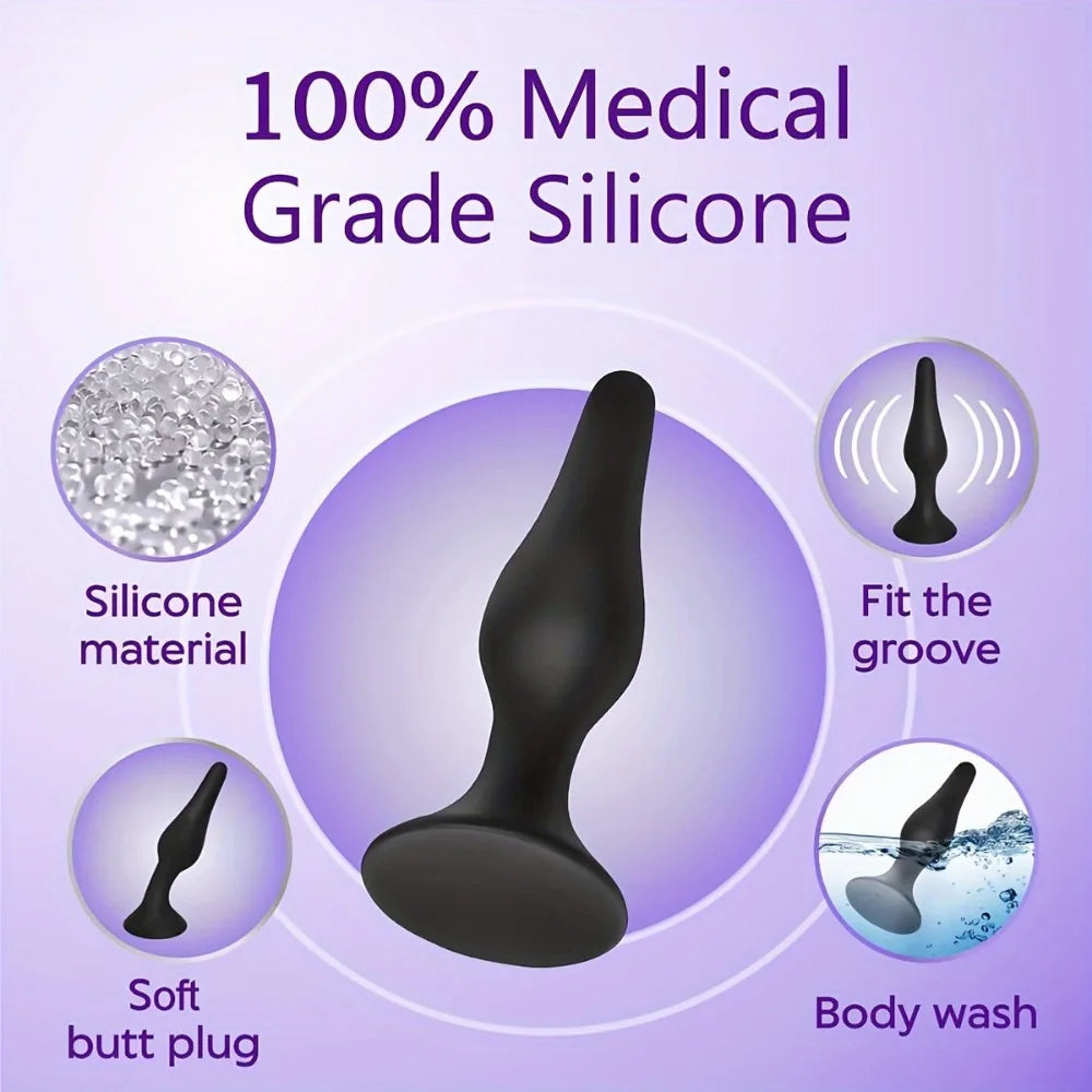 4pcs Set Silicone Butt Plug Anal Dilator Prostate Massager Adult Game Stimulation Anus G Spot Massage Dildo BDSM Sex Toy For Man