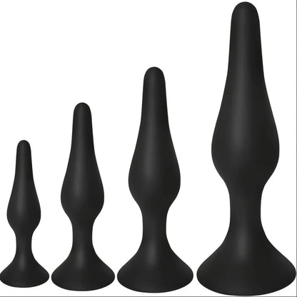 4pcs Set Silicone Butt Plug Anal Dilator Prostate Massager Adult Game Stimulation Anus G Spot Massage Dildo BDSM Sex Toy For Man