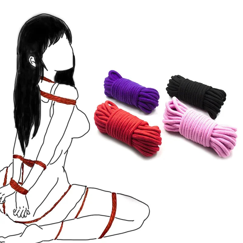 5/10m Soft Cotton Rope Couple Sex Aid Belt Rope Restraint Slaves Bondage Exotic Swing Roleplay Straps for Couple Women Man