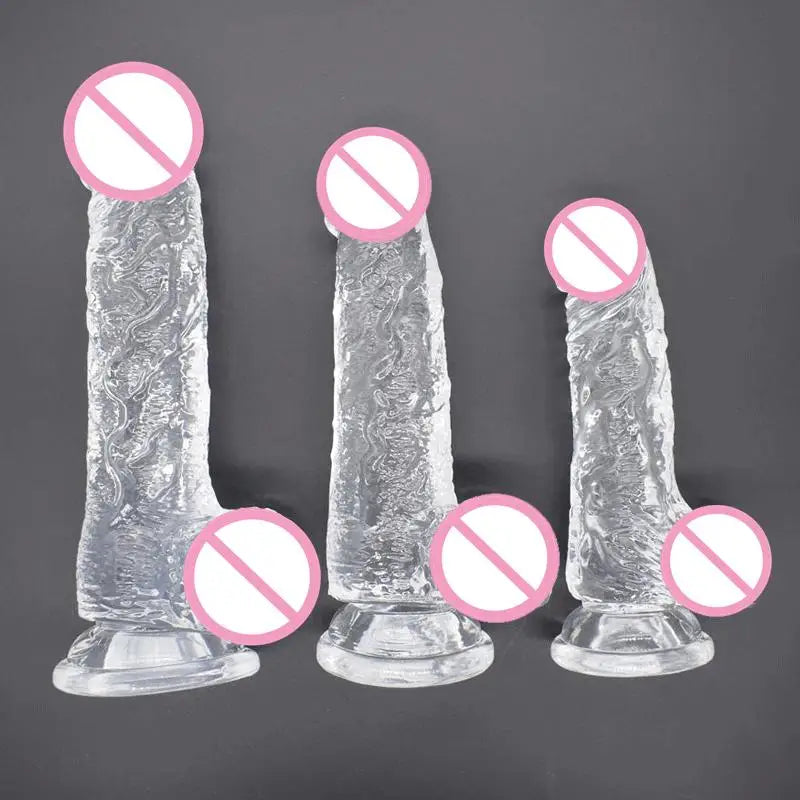 5-9 Inch Realistic Clear Dildo for Women Private Multiple Size Fake Penis with Suction Cup Health Butt Anal Plug Adult Sex Toys