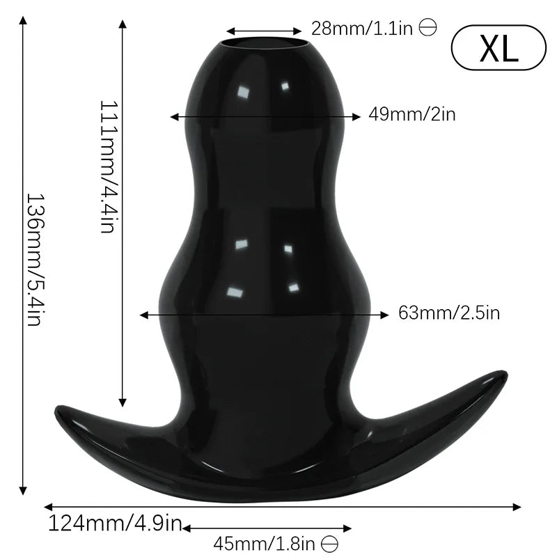 5 Size Hollow Anal Plug Sex Toy Butt Plug Masturbator Anus Prostate Dilator Stimulation Massager for Men Women Adult Games