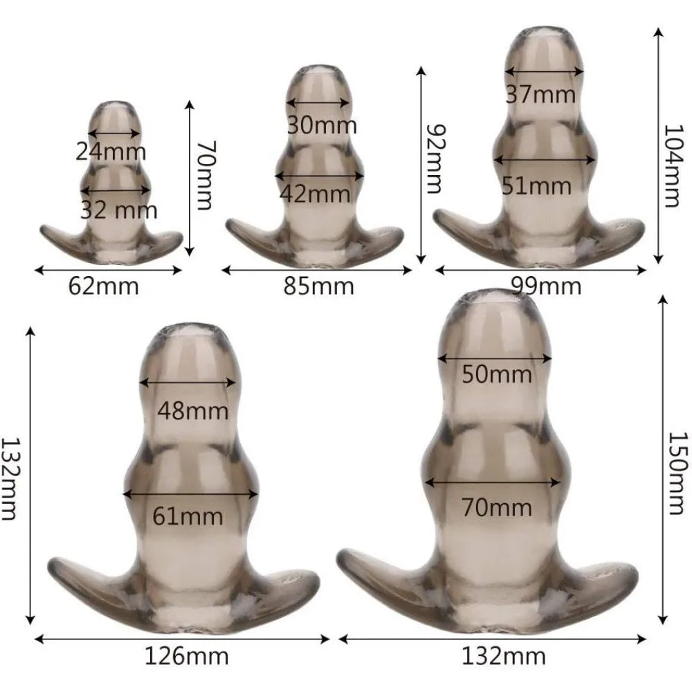 5 Size Hollow Anal Plug Sex Toy Butt Plug Masturbator Anus Prostate Dilator Stimulation Massager for Men Women Adult Games