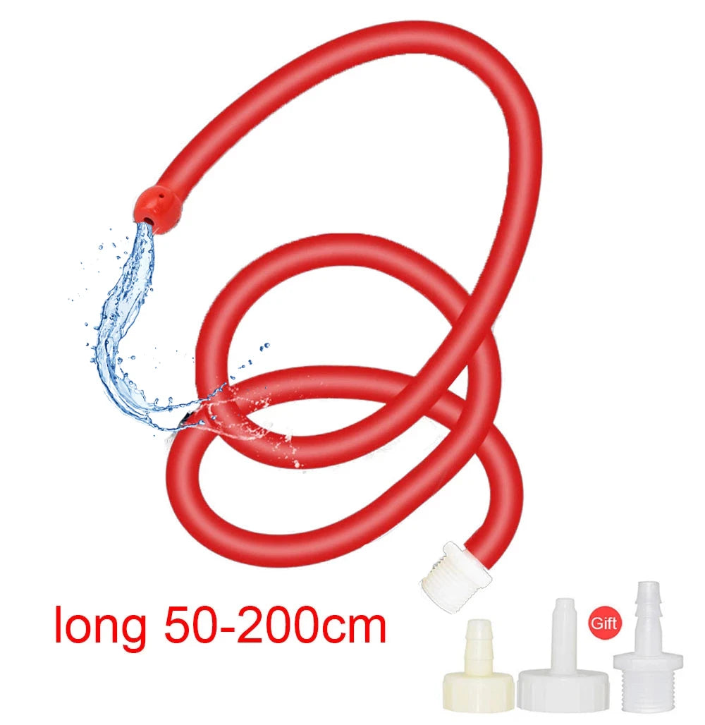 50 to 200cm Long douche silicone enema syringe shower cleaning head anal beads butt plug nozzle tip tool faucet attachment gay