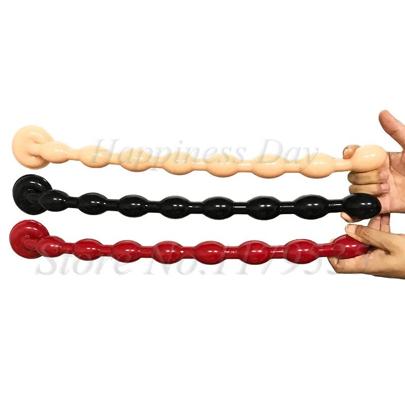 50cm Long Anal Bead Plug With Suction Cup Prostate Massager Anus Dilator Butt Plug Masturbate Anal Bead Sex Toys For Men Women