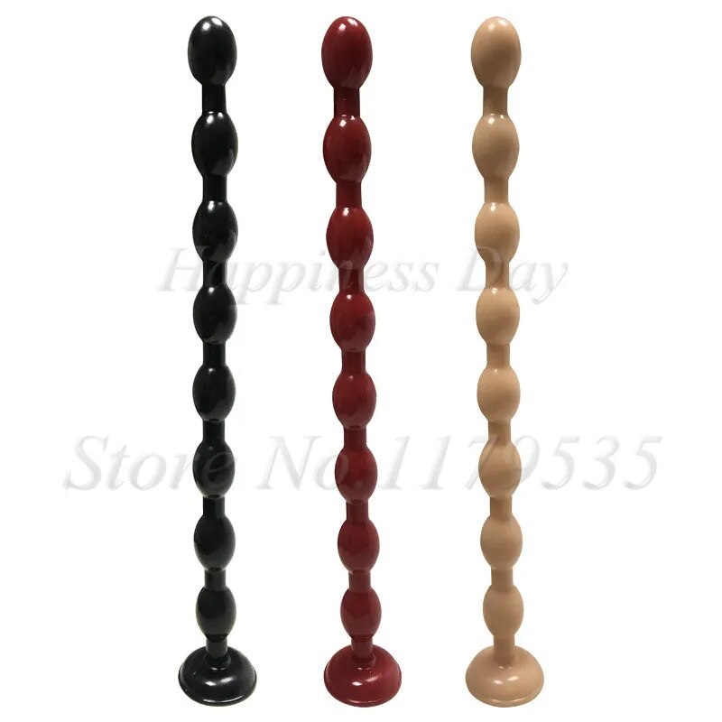 50cm Long Anal Bead Plug With Suction Cup Prostate Massager Anus Dilator Butt Plug Masturbate Anal Bead Sex Toys For Men Women