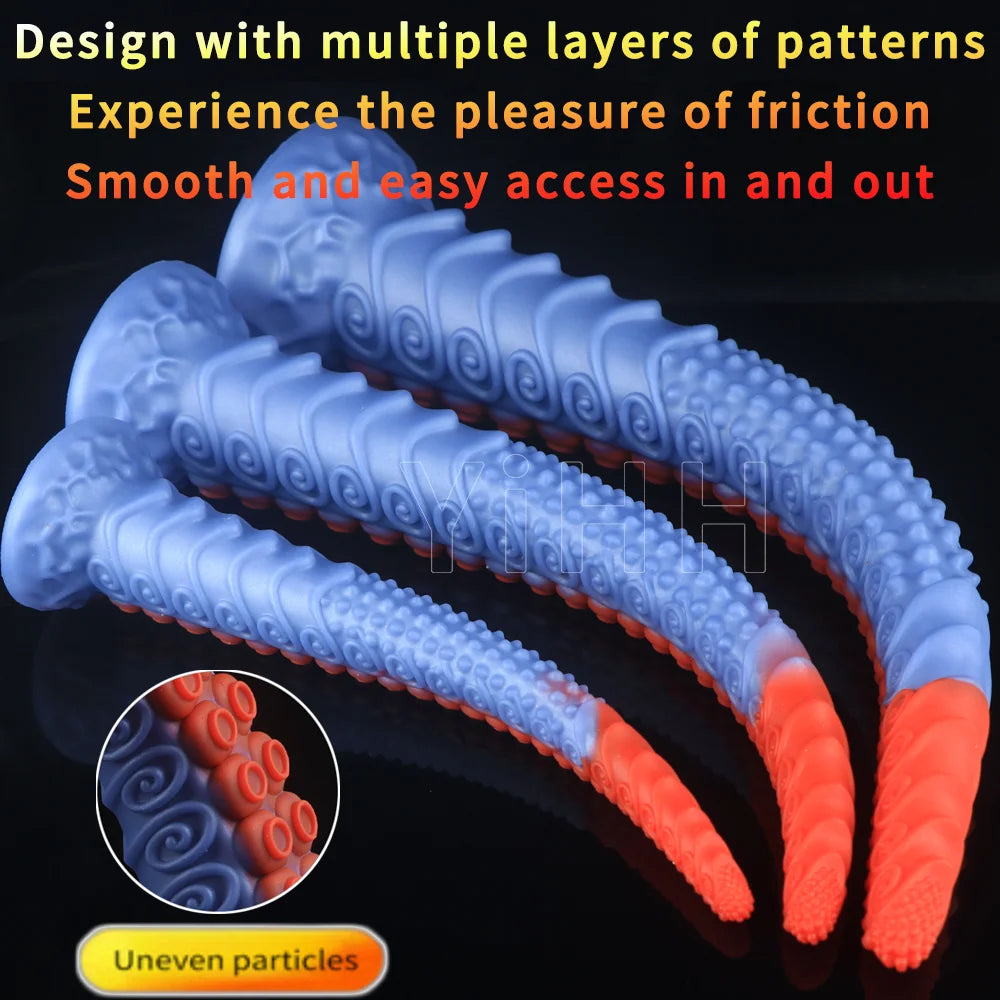 50cm Soft Silicone Anal Plug Super Long Dildo Butt Plug Octopus Tentacles Sucker Masturbate  Dilatador Anal Adult Sex Toys-S/M/L