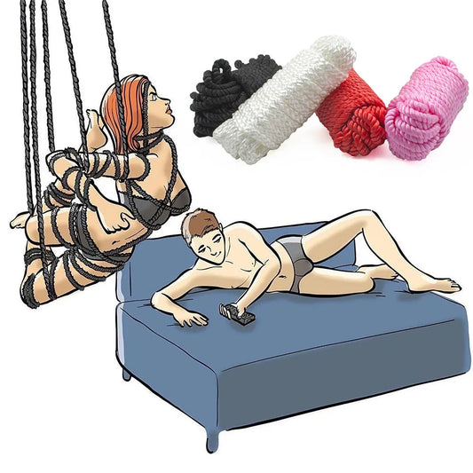 5M/10M Premium Silk Tie Up Rope Multiple Colors Bondage Erotic Sex Accessiores for Adult Couple Roleplay Slave Restraint Game