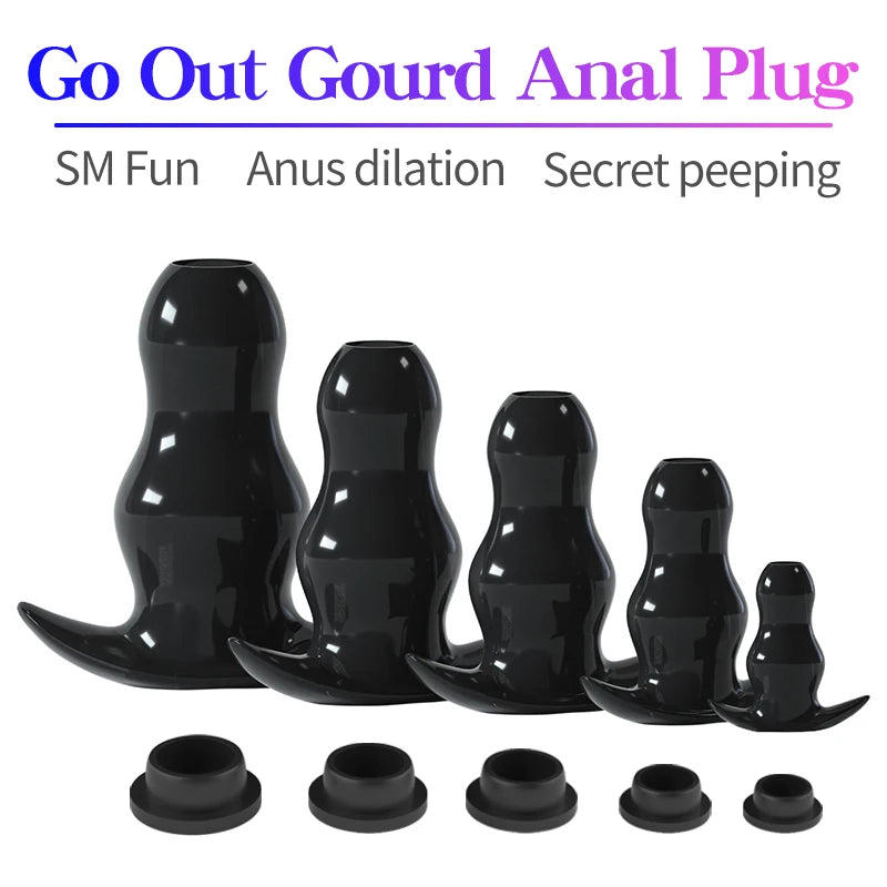 5Sizes Hollow Anal Plug Soft Speculum Prostate stopper Massager Butt Plug Enema Sex Toys For Woman Men Anal Dilator Sex Products