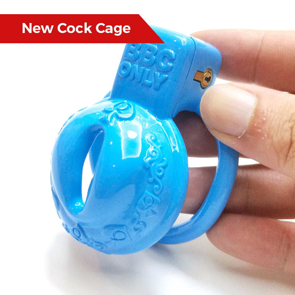 Blue BBC Pussy Chastity Cock Cage