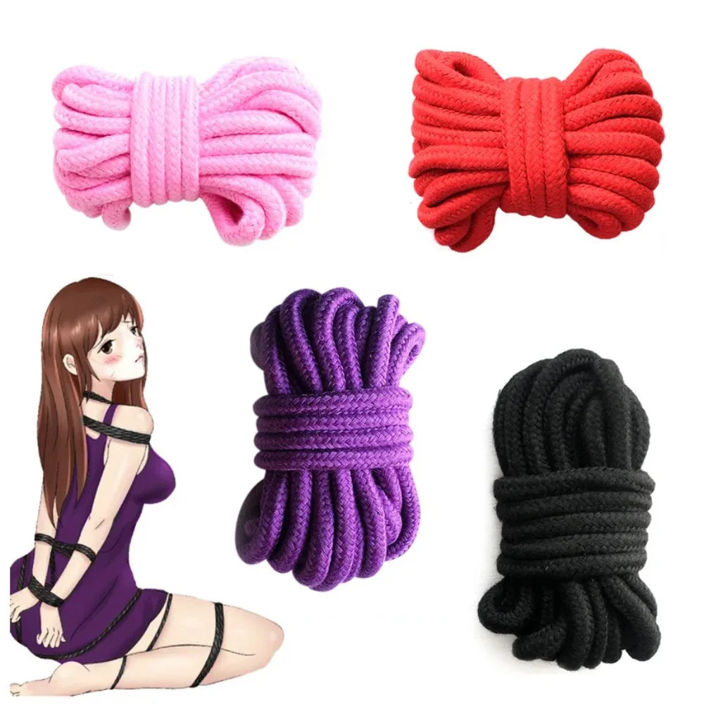 5m/10m Bondage Hemp Rope Sex Toys for Female Soft Cotton Rope BDSM Bondage Binding Role-Playing Sex Toys for Couples Adult Games